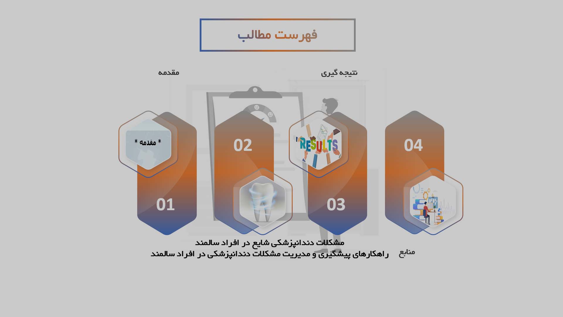 پاورپوینت بررسی مشکلات دندانپزشکی در افراد سالمند